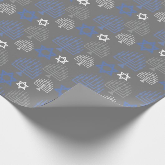 Elegant Hanukkah Holiday Pattern Cadeaupapier (Hoek)