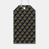 Elegant Hanukkah Holiday Pattern Gold Cadeaulabel (Achterkant)