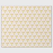 Elegant Hanukkah Holiday Pattern Gold Cadeaupapier (Vlak)