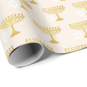 Elegant Hanukkah Holiday Pattern Gold Cadeaupapier (Rol Hoek)