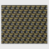 Elegant Hanukkah Holiday Pattern Gold Cadeaupapier (Vlak)