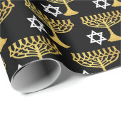 Elegant Hanukkah Holiday Pattern Gold Cadeaupapier (Rol Hoek)