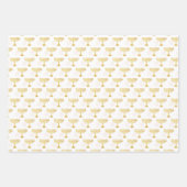 Elegant Hanukkah Holiday Pattern Gold Inpakpapier Vel (Voorkant 3)