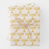 Elegant Hanukkah Holiday Pattern Gold Inpakpapier Vel (In situ)