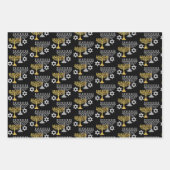 Elegant Hanukkah Holiday Pattern Gold Inpakpapier Vel (Voorkant)