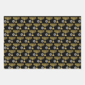 Elegant Hanukkah Holiday Pattern Gold Inpakpapier Vel (Voorkant)