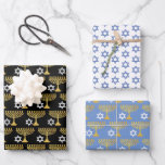 Elegant Hanukkah Holiday Pattern Gold Inpakpapier Vel<br><div class="desc">Digitale kunst</div>