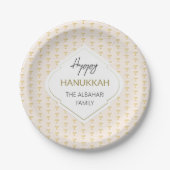 Elegant Hanukkah Holiday Pattern Gold Papieren Bordje (Voorkant)