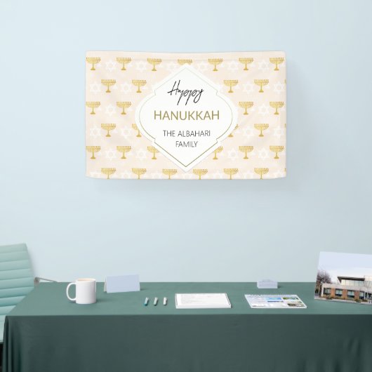 Elegant Hanukkah Holiday Pattern Gold Spandoek (Beurs)