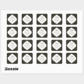 Elegant Hanukkah Holiday Pattern Gold Vierkante Sticker (Vel)
