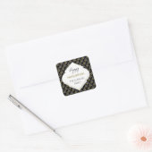 Elegant Hanukkah Holiday Pattern Gold Vierkante Sticker (Envelop)