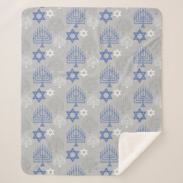 Elegant Hanukkah Holiday Pattern Sherpa Deken