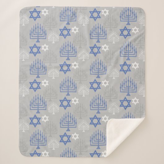 Elegant Hanukkah Holiday Pattern Sherpa Deken (Voorkant)