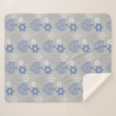 Elegant Hanukkah Holiday Pattern Sherpa Deken (Voorkant (horizontaal))