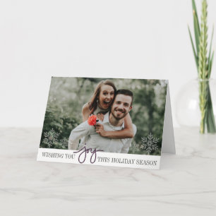 Elegant Hanukkah Joy Folded Photo Card Feestdagen Kaart