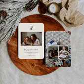 Elegant Hanukkah Menorah | Familiefoto's Feestdagenkaart