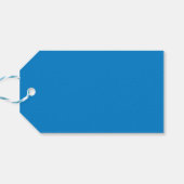 Elegant Hanukkah Modern Script Blue Personalized Cadeaulabel (Achterkant Horizontaal)