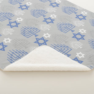 Elegant Hanukkah-vakantiepatroon Sherpa Deken