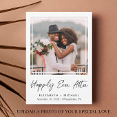 Elegant Happily Ever After Foto Bruiloftsreceptie Aankondiging