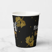 Elegant Happy 21st Birthday Gold Foliage Party Papieren Bekers (Links)