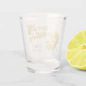 Elegant Happy 21st Birthday Gold Foliage Party Shot Glas (Achterkant)