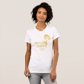 Elegant Happy 21st Birthday Gold Foliage Party T-shirt (Voorkant volledig)