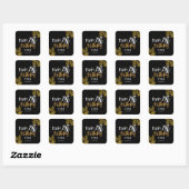 Elegant Happy 21st Birthday Gold Foliage Vierkante Sticker (Vel)