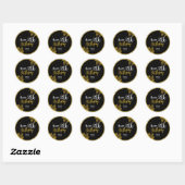Elegant Happy 50th Birthday Gold Foliage Party Ronde Sticker (Vel)