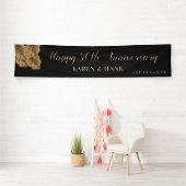 Elegant Happy 50th Jubileum Gold Black - Aangepast Spandoek (Insitu)