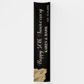 Elegant Happy 50th Jubileum Gold Black - Aangepast Spandoek (Verticaal)