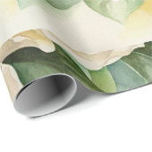 Elegant Happy 90th Birthday Floral White Name Cadeaupapier (Rol Hoek)