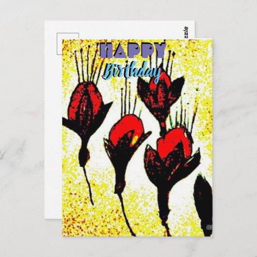 Elegant Happy Birthday Briefkaart (Voorkant / Achterkant)