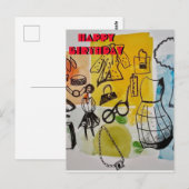 Elegant Happy Birthday Briefkaart (Voorkant / Achterkant)