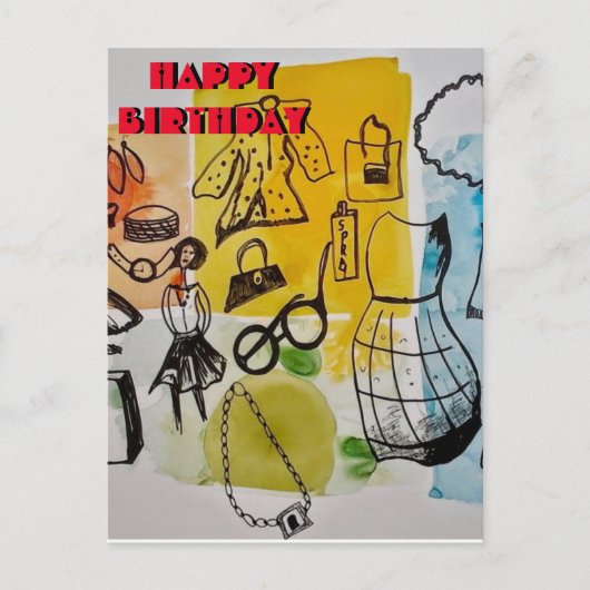 Elegant Happy Birthday Briefkaart (Voorkant)
