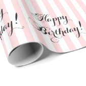 Elegant Happy Birthday Cadeaupapier (Rol Hoek)