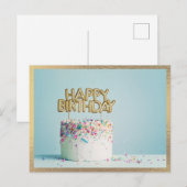 Elegant Happy Birthday Cake Modern Briefkaart (Voorkant / Achterkant)