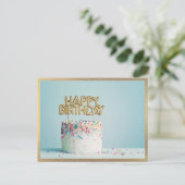 Elegant Happy Birthday Cake Modern Briefkaart (Staand voorkant)