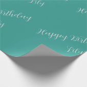Elegant Happy Birthday Dusty Blauwgroen Cadeaupapier (Hoek)