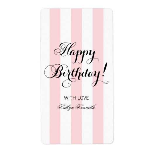 Elegant Happy Birthday Etiket (Voorkant)