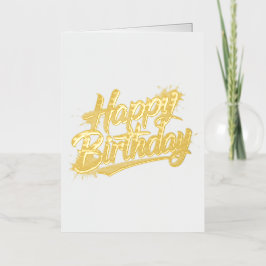 Elegant Happy Birthday Folded Foil Greeting Card  Folie Wenskaart