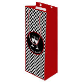 Elegant Happy Birthday Glasses Black Polka Dot Wijn Cadeautas (Achterkant Gekanteld)