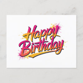 Elegant Happy Birthday Invitation Uitnodiging Briefkaart