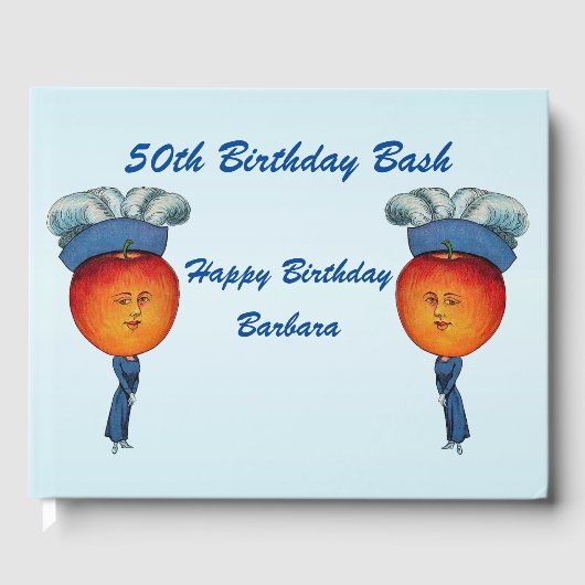 Elegant Happy Birthday Lady Apple Head Fancy Pet Gastenboek (Voorkant)