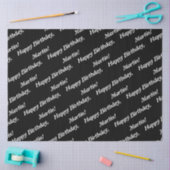 Elegant Happy Birthday Name Black Tissuepapier (Craft)