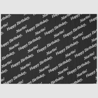 Elegant Happy Birthday Name Black Tissuepapier