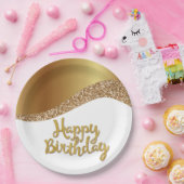 Elegant Happy Birthday Papieren Bordje (Feest)