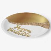 Elegant Happy Birthday Papieren Bordje (Gekanteld)