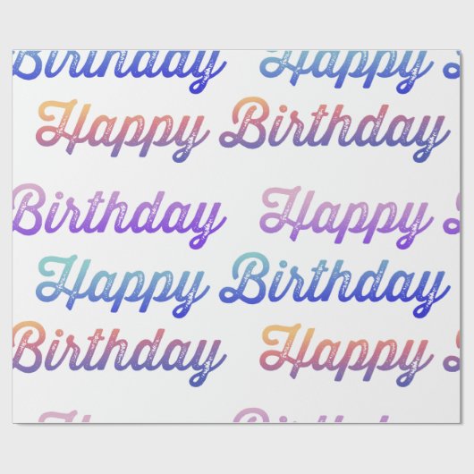 Elegant Happy Birthday Pattern Cadeaupapier (Vlak)