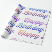 Elegant Happy Birthday Pattern Cadeaupapier (Uitgerold)