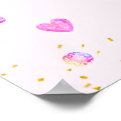 Elegant Happy Birthday Princess & Pareltjes op roz Poster (Hoek)